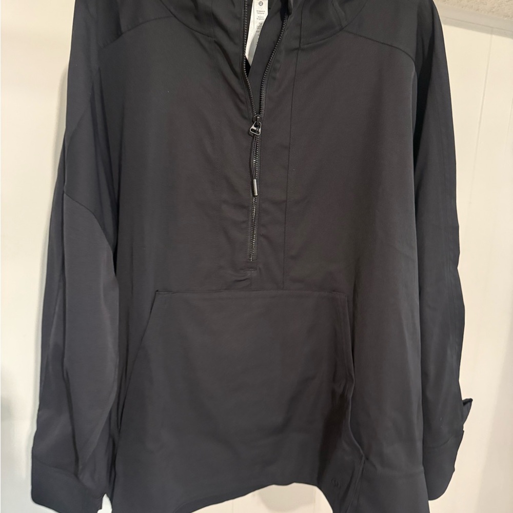 Lululemon Black Half-Zip water repellant hooded Anorak